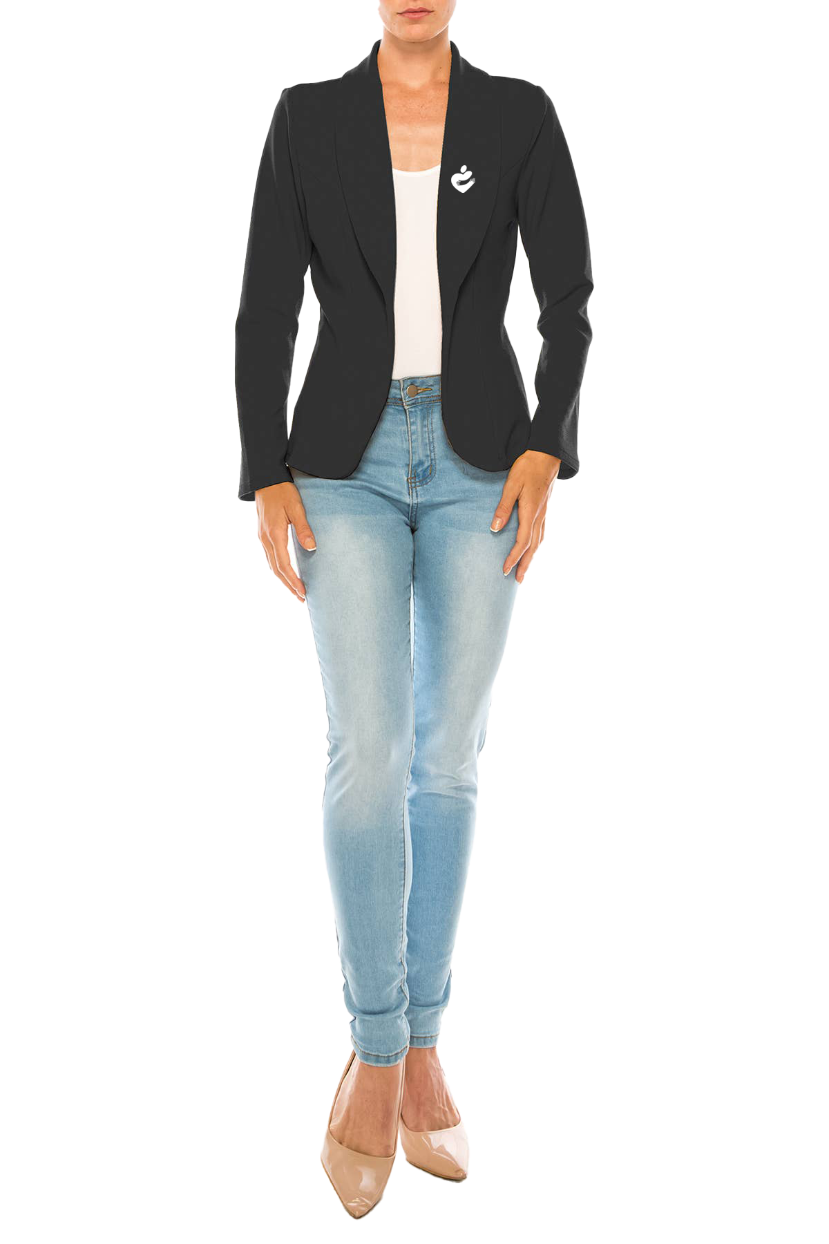Women's Casual Office Work Long Sleeve Open Front Blazer