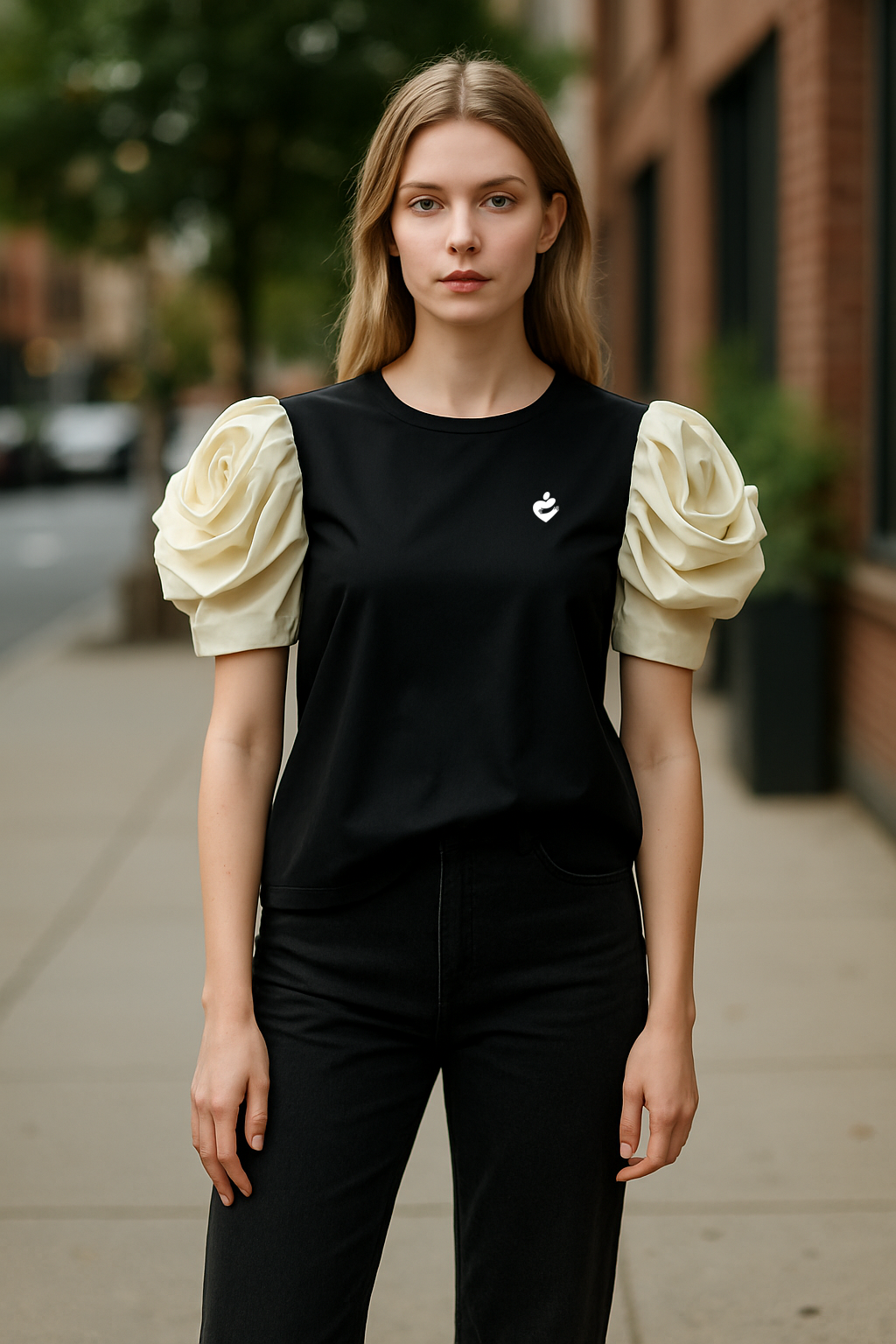 Black top White Sleeves