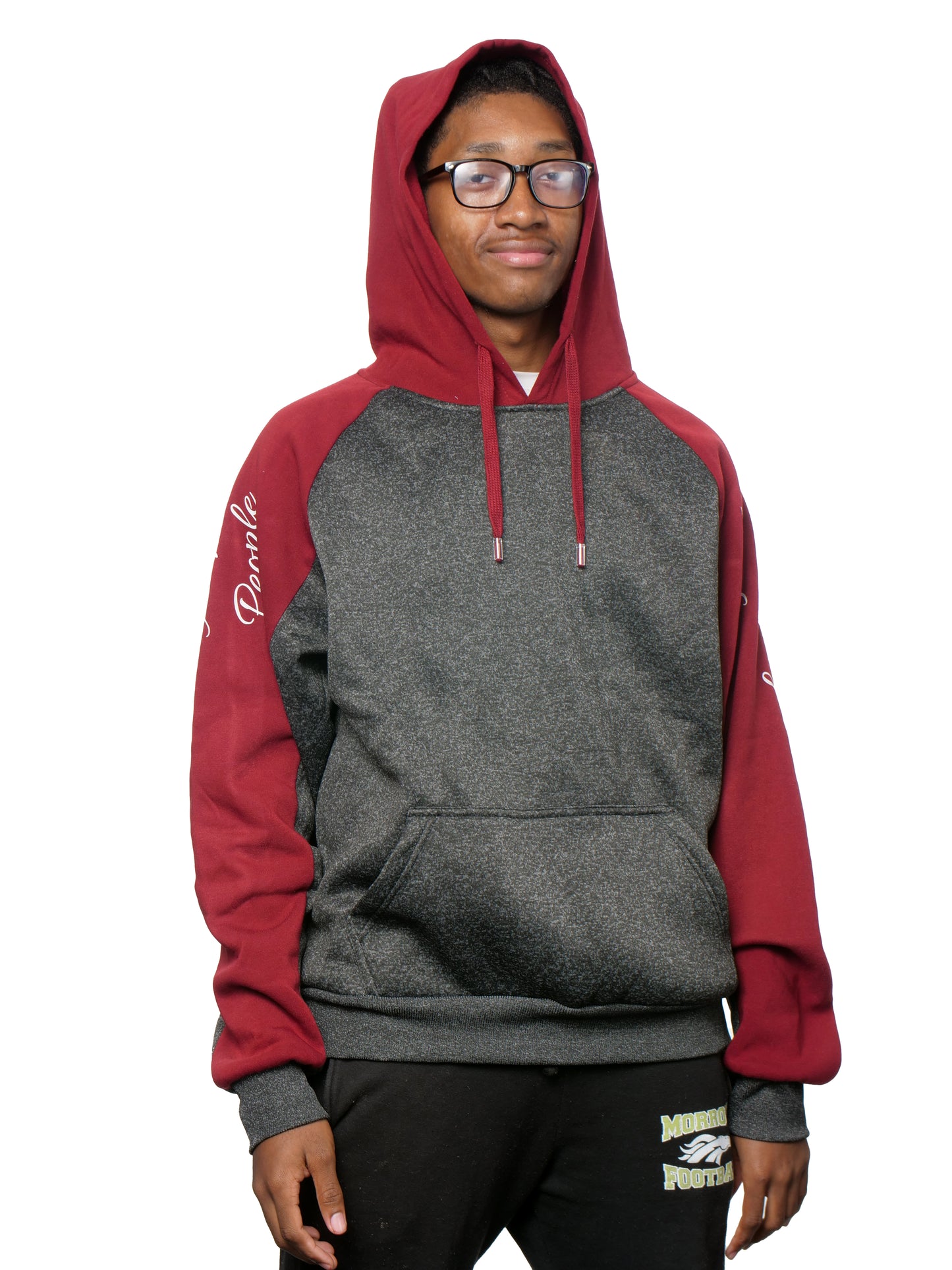 Burgundy and Gray Hoodie