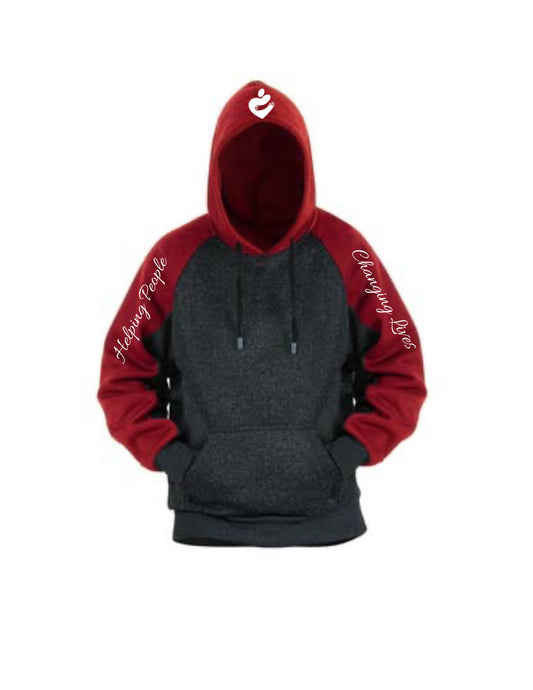 Burgundy and Gray Hoodie