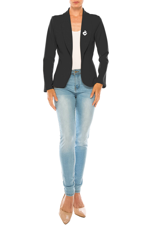 Women's Casual Office Work Long Sleeve Open Front Blazer