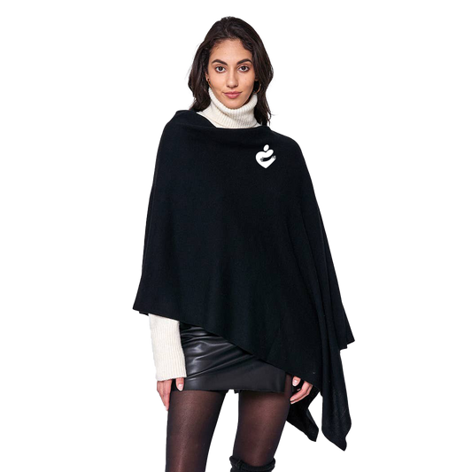 Dark Tone Solid Diamond Shape Scarf Poncho
