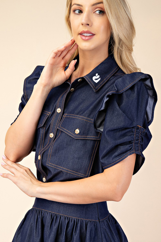 Denim Top with logo
